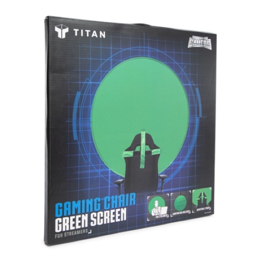 Titan gaming chair, streaming, vlogging, portable green screen 42.9 inches